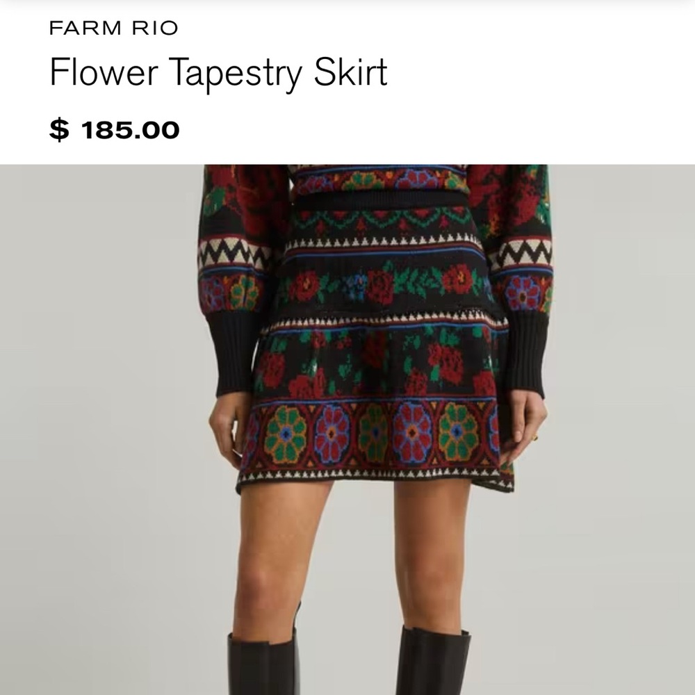 FARM RIO Flower Tapestry Skirt